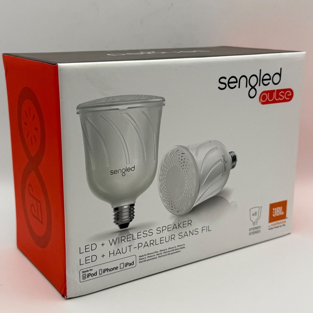 Sengled Pulse LED Wireless Speaker Light Bulb JBL Bluetooth 1 Pack White BR30